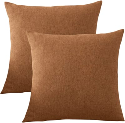 Buitenkussens Middel Bruin 45x45 cm Set van 2 - Effen Linnen Look Modern Buitenkussentjes LiveOnce