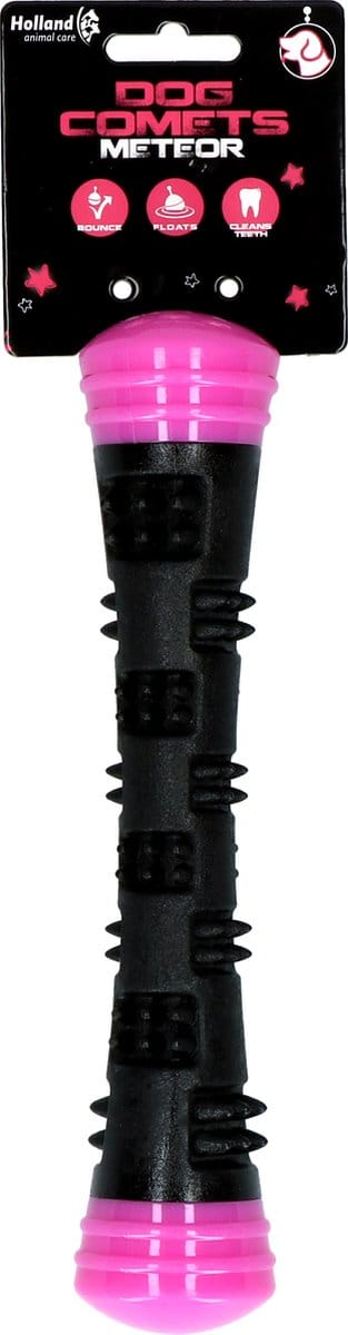 Dog Comets Meteor Ballenwerper 23 cm - Werpstok hond - Rubberen Hondenspeelgoed - Stuiterend - S - Roze