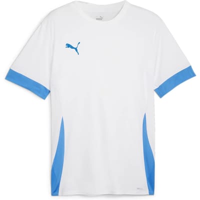 PUMA teamGOAL Matchday Jersey Heren Sportshirt - Puma White-Electric Blue Lemonade