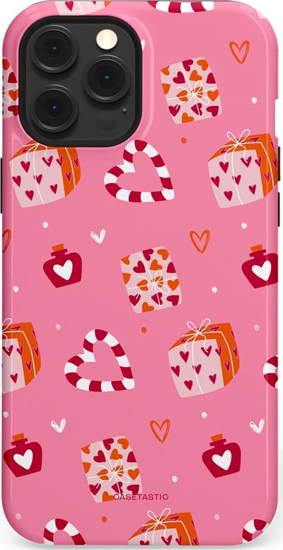 Casetastic Hoesje Geschikt voor Apple iPhone 12 Pro Max Magsafe - Stijlvolle Beschermende Duo-layer Case - Zoete Liefde Roze
