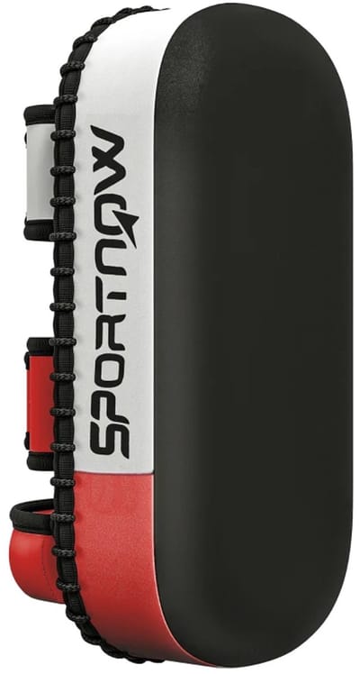 Stootkussen - Thai Kick Pad - Kickpad voor Muay Thai - Per Stuk -Kickboksen - Trap Kussen - Kickboksen - Boksen - 38x20x18 cm -Zwart/Rood/Wit