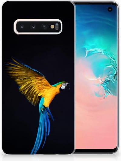 Samsung Galaxy S10 TPU Hoesje Papegaai
