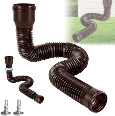 Flexibele Afvoerpijp Verlenging voor Regenpijp, Rond 80/100 mm, Verlenging van 47 tot 150 cm, Ideaal voor Tuin en Dakgoten, Waterafvoer en Regenwaterbeheer