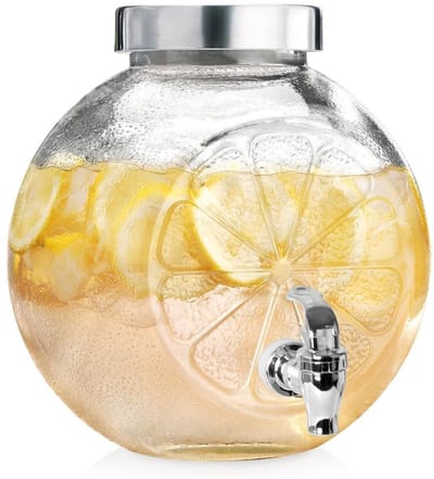 Orion Citroen Vorm - Glazen Drankdispenser - 5,4L - Gemakkelijk Afsluitbaar - Vaatwasserbestendig