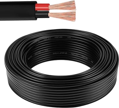 Platte Elektrische Kabel - Tweeledige Draad - Stroom Verbindingen - Hoge Geleider Koper - 2.5 mm² 50 Meter - Rood Zwart