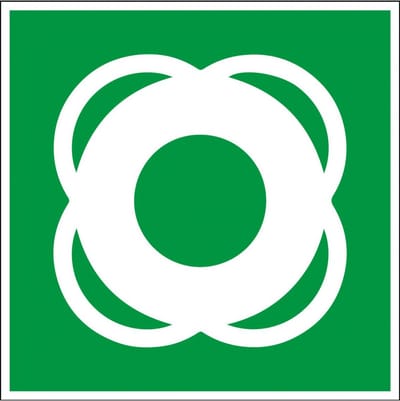 Reddingsboei bord - kunststof - E040 100 x 100 mm