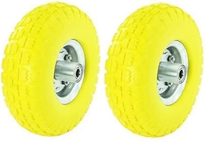 2x Kruiwagenwiel 25,4 cm Hard Rubber Inclusief Kogellagers