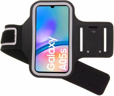 Sportarmband geschikt voor Samsung Galaxy A05s - Hardloop Telefoonhouder - Arara Armband - Zwart