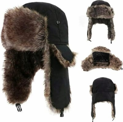 Heren Winter Hoed met Oorkleppen - Warme en Waterdichte Russische Ski-Bommenwerper Cap met Oorbeschermers - Ideale Winter Hoed voor Skiën en Buitensport