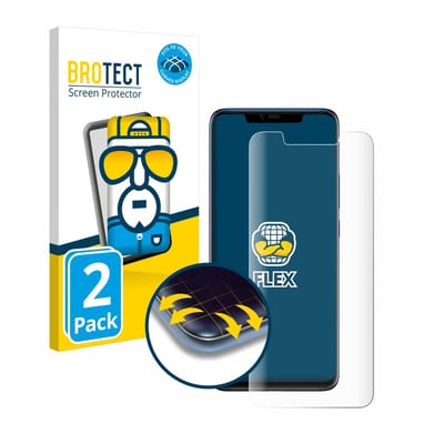 BROTECT - Screenprotector voor Huawei Mate 20 Pro - Folie Beschermfolie transparant volledig dekking - 2 Stuks