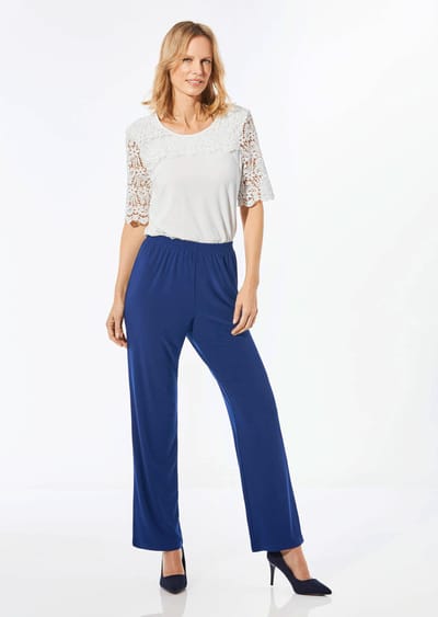 Comfortabele slinky broek VERA - koningsblauw - Gr. 42 van Goldner Fashion