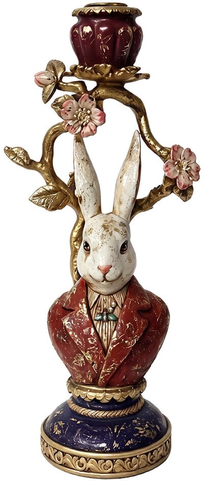Clayre & Eef Kandelaar Konijn Goudkleurig Kunststof