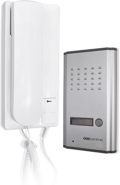 Intercom Installatieset - Audio Deurset - Toegang Beveiligen - Twee Draads Systeem - Inbouw Model - Wit Grijs