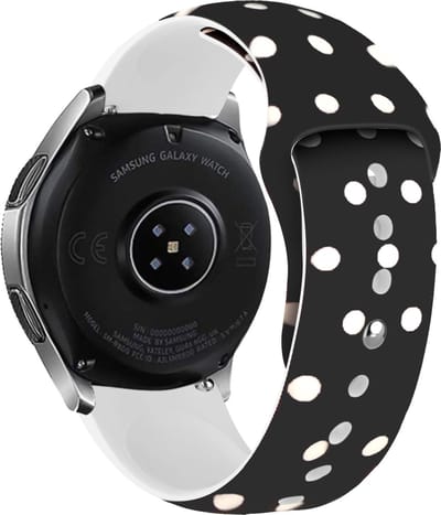 Strap-it Smartwatch bandje 20mm - stippen print siliconen bandje geschikt voor Amazfit Bip / GTS / GTR 42mm - Polar Ignite / Ignite 2 / Unite / Pacer - Huawei Watch GT 2 42mm / GT 3 42mm / GT 3 Pro 43mm