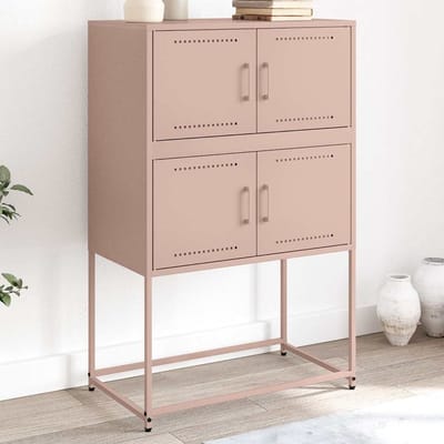 vidaXL - Dressoir - 68,5x38,5x107 - cm - staal - roze