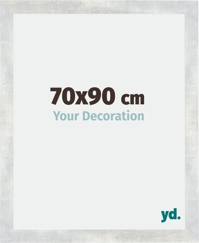 Your Decoration - Fotolijst 70x90 cm - MDF - Zilver Glanzend Vintage - Mura