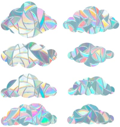 Vt products - Regenboogramen - Decoratieve raamstickers - 3D wolken - Zelfklevend - Anti-botsing - Geschikt voor keuken, eetkamer, slaapkamer