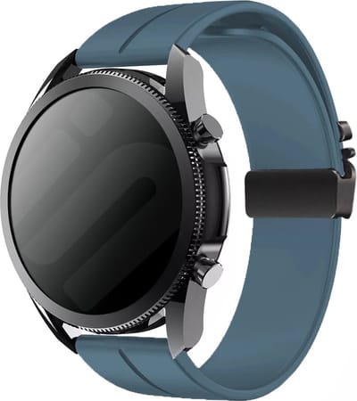 Strap-it Smartwatch bandje 22mm - siliconen band met parachutesluiting geschikt voor Samsung Galaxy Watch 3 45mm / 1 46mm / Gear S3 - Huawei Watch GT 2/3/4/5 - 46mm - Polar Vantage M / Grit X - OnePlus Watch - Amazfit GTR 2/3/4 - Fossil (grijsblauw)