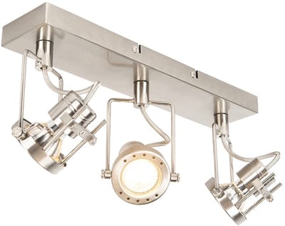QAZQA suplux - Industriele Plafondspot | Spotje | Opbouwspot - 3 lichts - H 175 mm - Staal - Industrieel - Woonkamer | Slaapkamer | Keuken