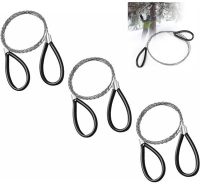 3-Pack - Nooddraad - Noodkoord - Draadzaag Reishaspel - Overlevingsdraadkabel - Voor het zagen van hout, bot, rubber en kunststof (zwart)
