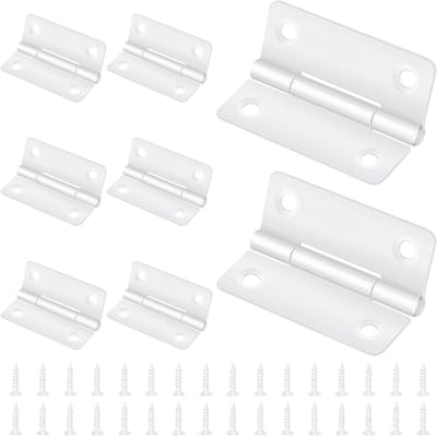 Hinges voor Houten Deuren, 8 Stuks, 50 x 39 mm, Roestvrij Staal, Deur- en Kastscharnieren, Set van 32, Wit
