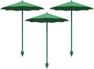 Planten Parasol Schaduw - Zonneprotectie Set - Zaailingen Beschermen - 3-delige Set - 34x265 cm - Groen