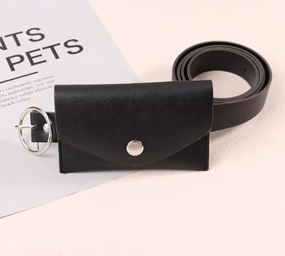WiseGoods Luxe Riem Met Heuptasje Dames - Broekriem & Heuptas Vrouw - Broeksriem - Heuptassen - Riemen - Tailleriem Zwart - 100cm