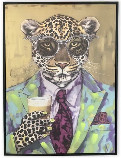 Schilderij latte cheetah 60x80cm