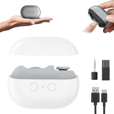 Nagelknipper - 2-in-1 Elektrische Nagelvijl met LED-verlichting - Oplaadbaar via USB - Veilig voor Ouderen, Kinderen en Volwassenen - Wit