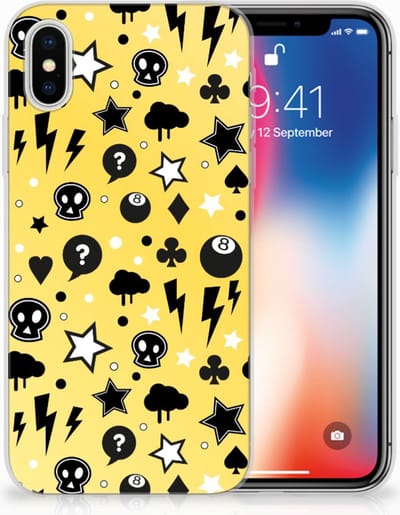 Silicone Back Case Apple iPhone X | Xs Punk Geel