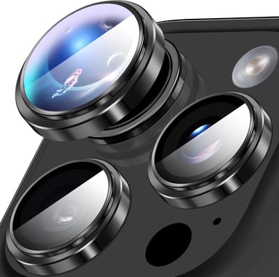JHUBERS- Lensbeschermer HD Glas - Aluminium Frame - Camerabescherming - Compatibel met iPhone 16 Pro/16 Pro Max - Schokbestendig - Antislip Design - Camera Lens Cover