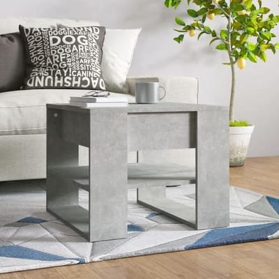 vidaXL - Salontafel - 55,5x55x45 - cm - bewerkt - hout - betongrijs