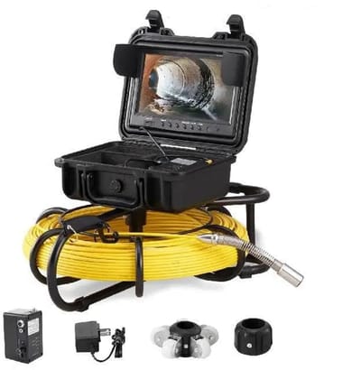 Rioolinspectiecamera – Pijpencamera – Leidingcamera – Afvoerinspectiecamera – Inspectiesysteem – 9 Inch 720p Kleurenscherm – Waterdicht IP68 Roestvrijstaal - 120 Kabel