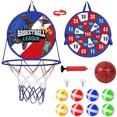 2-in-1 Basketbal en Dartspel voor Kinderen - Opvouwbaar Speelgoed voor Binnen en Buiten