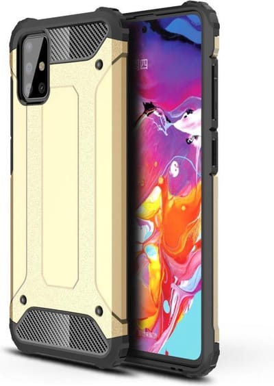 Telefoonhoesje geschikt voor Samsung galaxy A71 silicone TPU hybride goud hoesje case