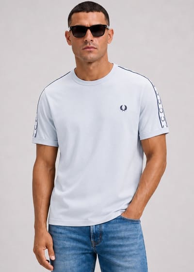 Fred Perry Taped ringer t-shirt - dusky blue