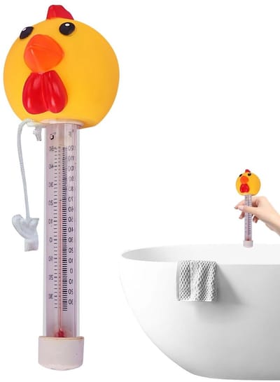 Drijvende Zwembadthermometer - Water Temperatuurmeter - Temperatuur Meten - Verontreinigingsvrij Ontwerp - 24 Centimeter - Geel