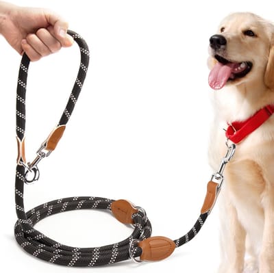 Hondenriem - Hondenriem 3 meter - Lange Lijn - Trainingslijn – Sleeplijn – Speurlijn - Hondenlijn – Looplijn – Riem Hond - Voor Training en Wandelen - 1.3 x 200cm - Zwart - Voor Wandelen en Hardlopen met Middelgrote en Grote Honden