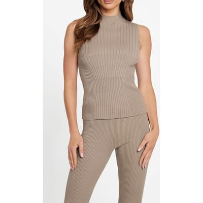 GUESS Agathe Sl Mock Neck Silk Taupe Taglia: M | Maglioni a maglia Outlet | Donna | Nero
