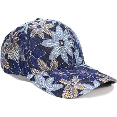 Dames Kant Bloemen Baseballpetten Volwassen Mannen / Vrouwen Zonnehoeden Verstelbare Sportpet (Blue,Adjustable) blue