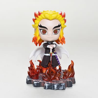 Figurine Anime Demon Slayer Rengoku Kyoujurou 10cm/3.93in Figurine Collection Statue Modèle Jouet Cadeau yellow