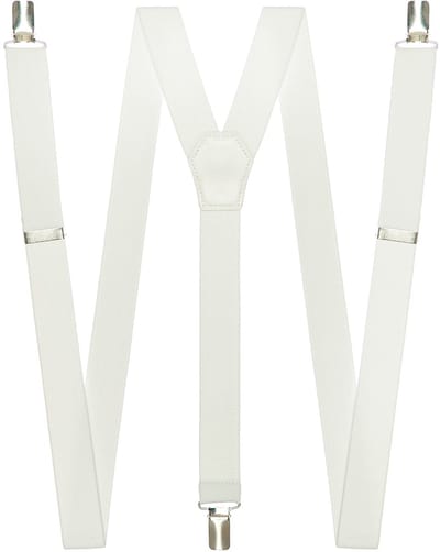 Bretels - Verstelbaar - Volwassenen - Suspenders - Broek ophouden Elastisch met clips - Wit - Jonyx