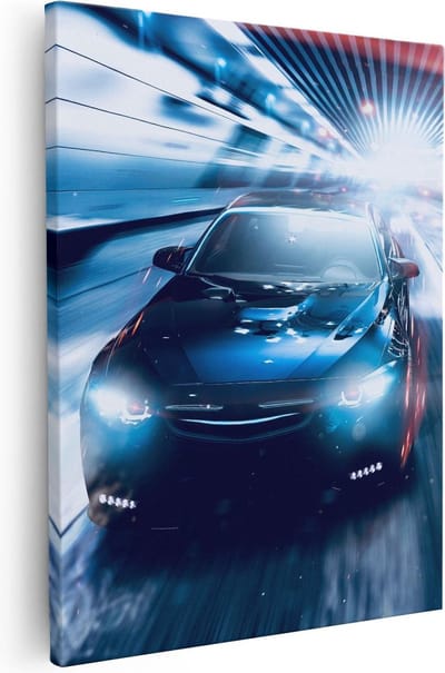 Artaza Canvas Schilderij Sportwagen - 40x50 cm - Muurdecoratie Auto - Wanddecoratie Mancave - Kamer Accessoires