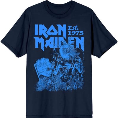 Iron Maiden - Est. 1975 Life After Death Stamp Heren T-shirt - S - Donkerblauw