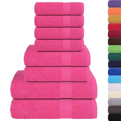 vidaXL - 8-delige - Handdoekenset - FROGN - 360 - g/m² - roze