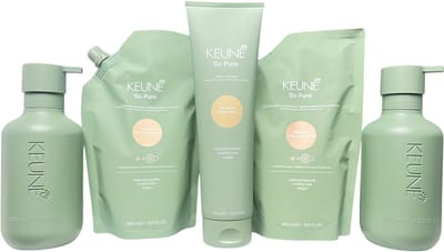 Keune So Pure Polish Shampoo 400ml + Conditioner 400ml Navulling + Masker Tube 300ml + 2 x lege fles 400 ml