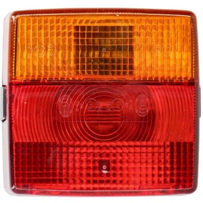 Achterlicht - Gloeilamp - 12V - Opbouw/Schroefaansluiting - ECE - Lenskleur: Rood / Geel/Wit - Stekker: Platte stekker - rechts/links - Aantal: 1
