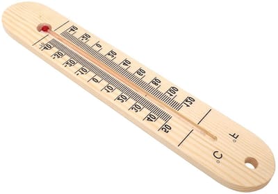 Buiten thermometer - Temperatuur meter - Planten verzorging - Hout materiaal ontwerp - 27 Centimeter - Bruin