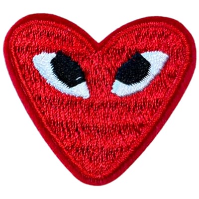 Patchy® – Hart Hartje Oogjes Strijk Embleem Patch Rood – 4.2 cm / 3.8 cm / Rood - Patches (WOP)