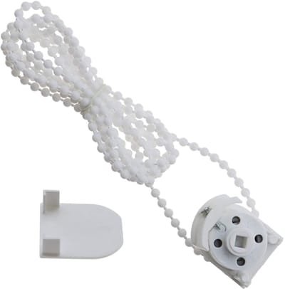 Dailygoody - Vouwgordijn - Kettingmechanisme - Direct Aandrijving - Wit - Accessoires - Geschikt voor 36,7 x 33 mm - 2 Meter Witte Kralenketting